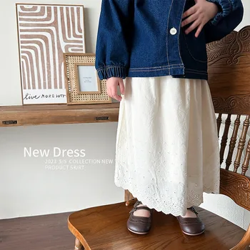 Юбка для детской одежды Весенняя детская корейская версия Удобная повседневная юбка принцессы Юбка Бутик одежды в простом стиле
