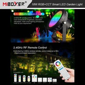 Miboxer RGB + CCT 18W LED Garden Light FUTC09 Умные Газонные Фонари Водонепроницаемый IP66 Наружный Свет 2.4G Дистанционное /Голосовое управление 110V 220V
