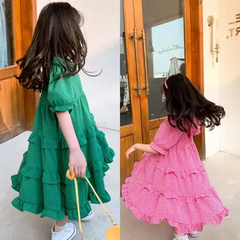 Летнее платье для маленьких девочек 2023 года с оборками и открытой спиной в горошек, Удобные платья принцессы на день рождения, Детская одежда, Vestidos