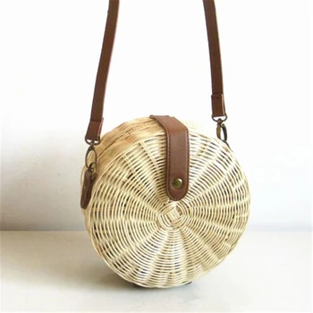 Новая плетеная сумка из ротанга ручной работы, Вязаные соломенные женские сумки, Пляжные Сумки, Летние Сумки на ремне, Клатч для путешествий