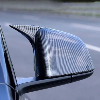 Для 2021 года Крышка зеркала заднего вида автомобиля Tesla Model Y, Корпус из углеродного волокна, Роговая крышка зеркала, Модификация экстерьера автомобиля, Украшение