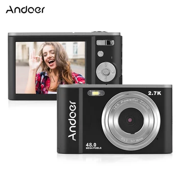 Цифровая камера Andoer 48MP 2.7K с 32 ГБ Карт памяти HD Anti-shake 16-кратный Зум Автофокусировка 2,4-дюймовый экран 128 ГБ Расширенной памяти
