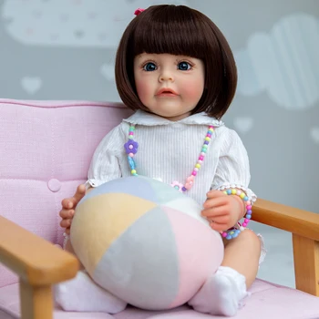 55 см Силиконовая Возрожденная кукла для малышей во все тело Милая девочка Сью-Сью Ручная Роспись Водонепроницаемая игрушка для девочек Подарок Bonecas Bebe