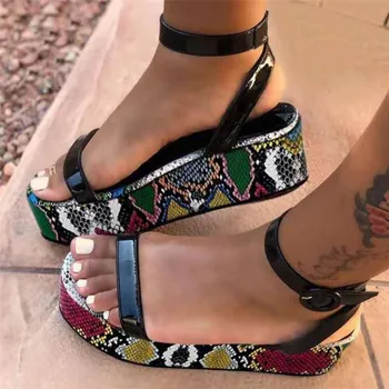 2022 Летняя новая женская обувь на платформе с животным рисунком Wish Summer, новые римские туфли, женские сандалии-маффины