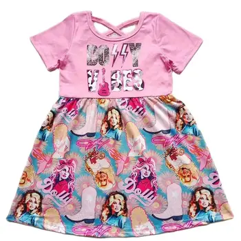 Оптовая продажа Музыкальное платье певицы для маленьких девочек, детская одежда с короткими рукавами для младенцев и малышей, летние ботинки в западном стиле