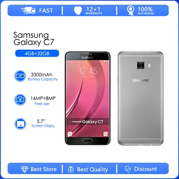 Samsung Galaxy C7 C7000 Восстановленный-Оригинальный Разблокированный Android 3300 мАч С двумя SIM-картами Wi-Fi 16MP 5,7 ' 32 ГБ 4 ГБ оперативной памяти Бесплатная доставка