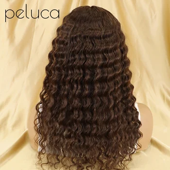 Глубоко вьющиеся Бразильские 20-дюймовые Кудрявые парики из человеческих волос на кружеве 13X4 13X1 Глубокая волна Парик из человеческих волос на кружеве волна воды для чернокожих женщин