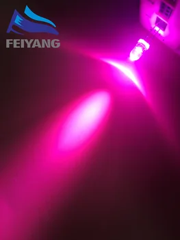 100 шт./лот, 5 мм Розовые Круглые Прозрачные супер Яркие лампочки, излучающие диодные светодиоды