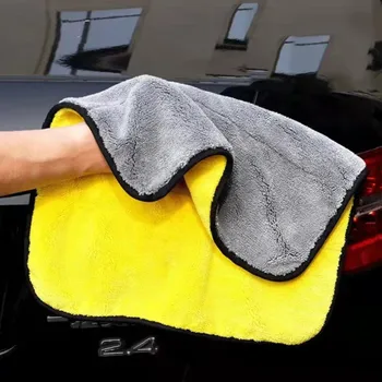 Высококачественное полотенце из микрофибры для автомойки 30 * 30/60 см, автоматическая чистка, подшивание сушащей ткани, супер впитывающая влага, универсальная для всех автомобилей