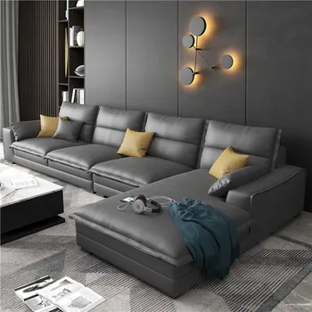 Современный диван для гостиной, угловой диван с технологией cat, скандинавский латекс, прямой ряд ткани, художественный диван