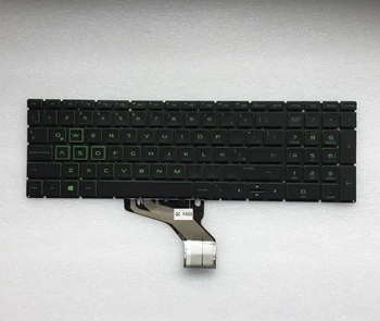 Новая Латинская клавиатура для ноутбука HP 15-DA 15-DB 15-DX 15-DR 15-CR 15-CS NoBacklight Black Key Green Print Notebook